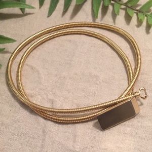 Vintage 80s Gold Coiled Stretch Belt